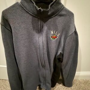 NHL Wild Charcoal Zip-Up Sweater